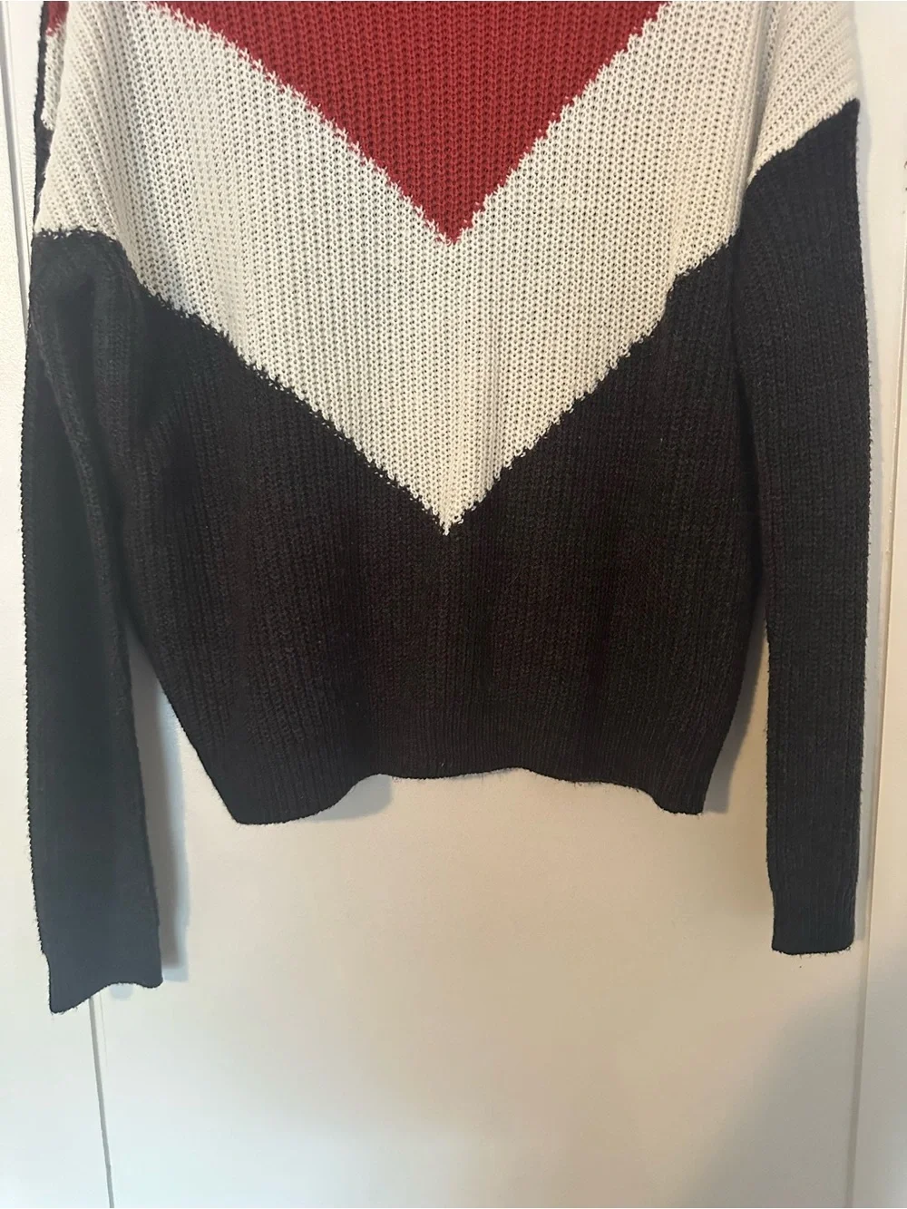 Ambiance Apparel Chevron Colorblock Knit Sweater - Picture 3 of 4
